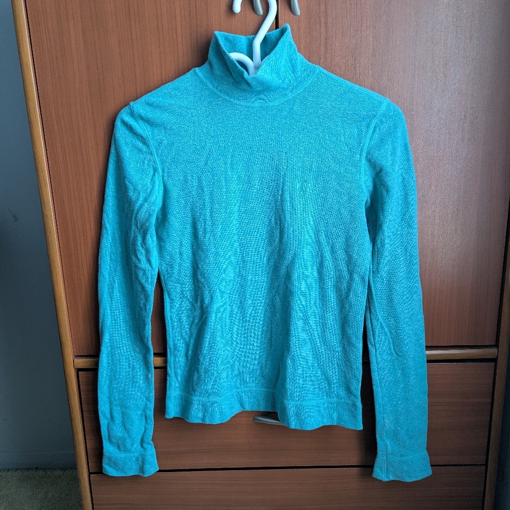 Turquoise Ralph Lauren Sport cotton turtleneck size small